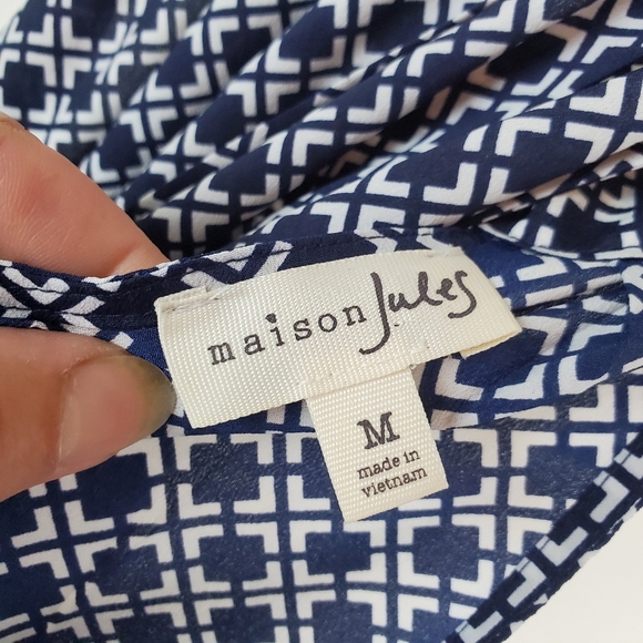 Maison Jules Printed Tie Neck Midi Dress - Picture 8 of 9